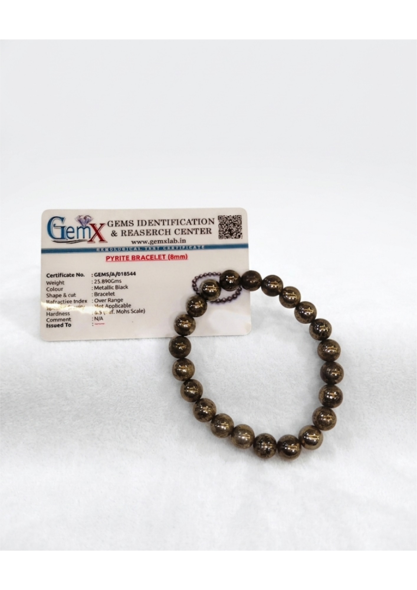 Natural Golden Pyrite Bracelet (8mm) - Wealth & Abundance (Certified)