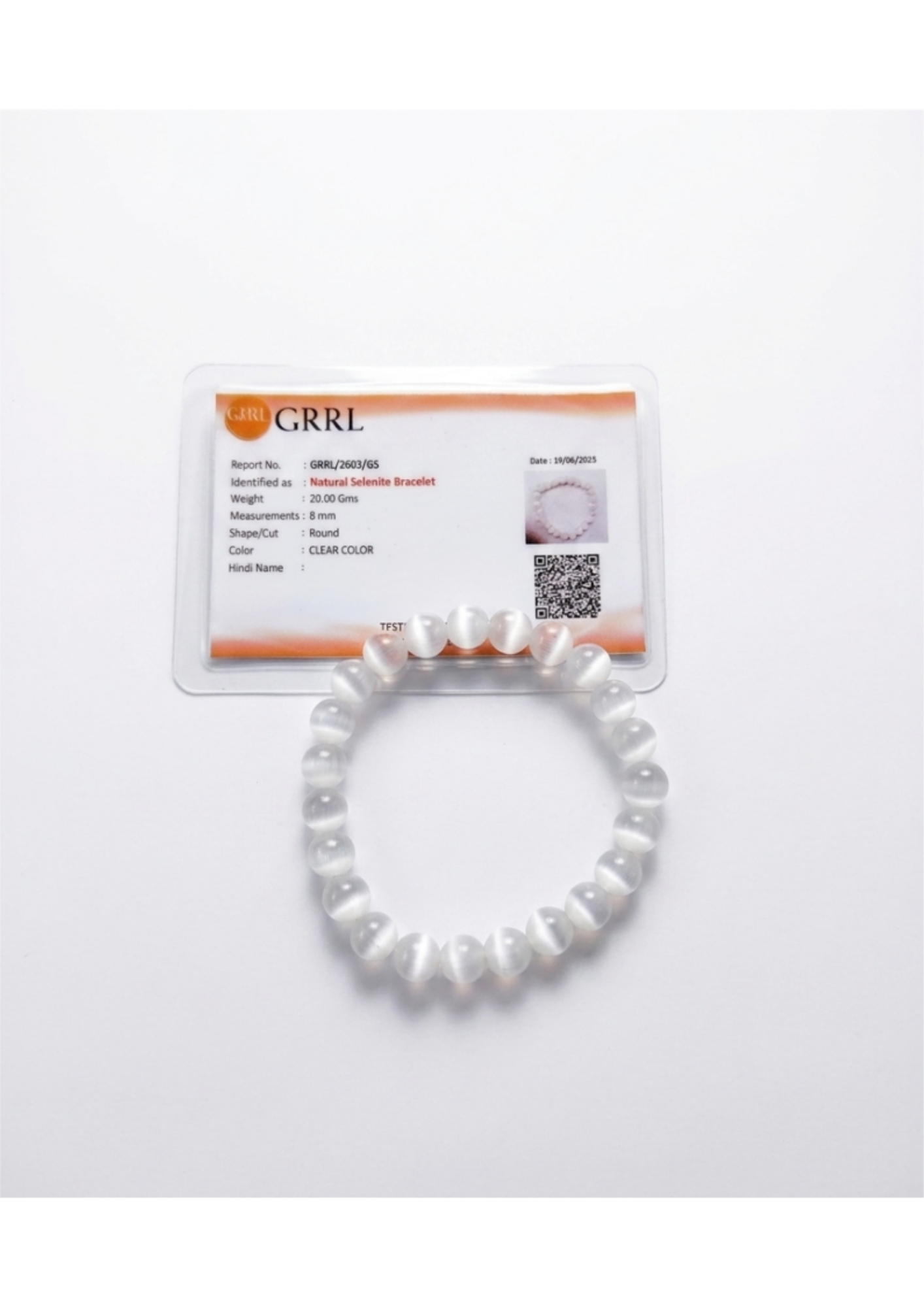 Natural White Selenite Bracelet - Aura Cleansing & Meditation (Certified)