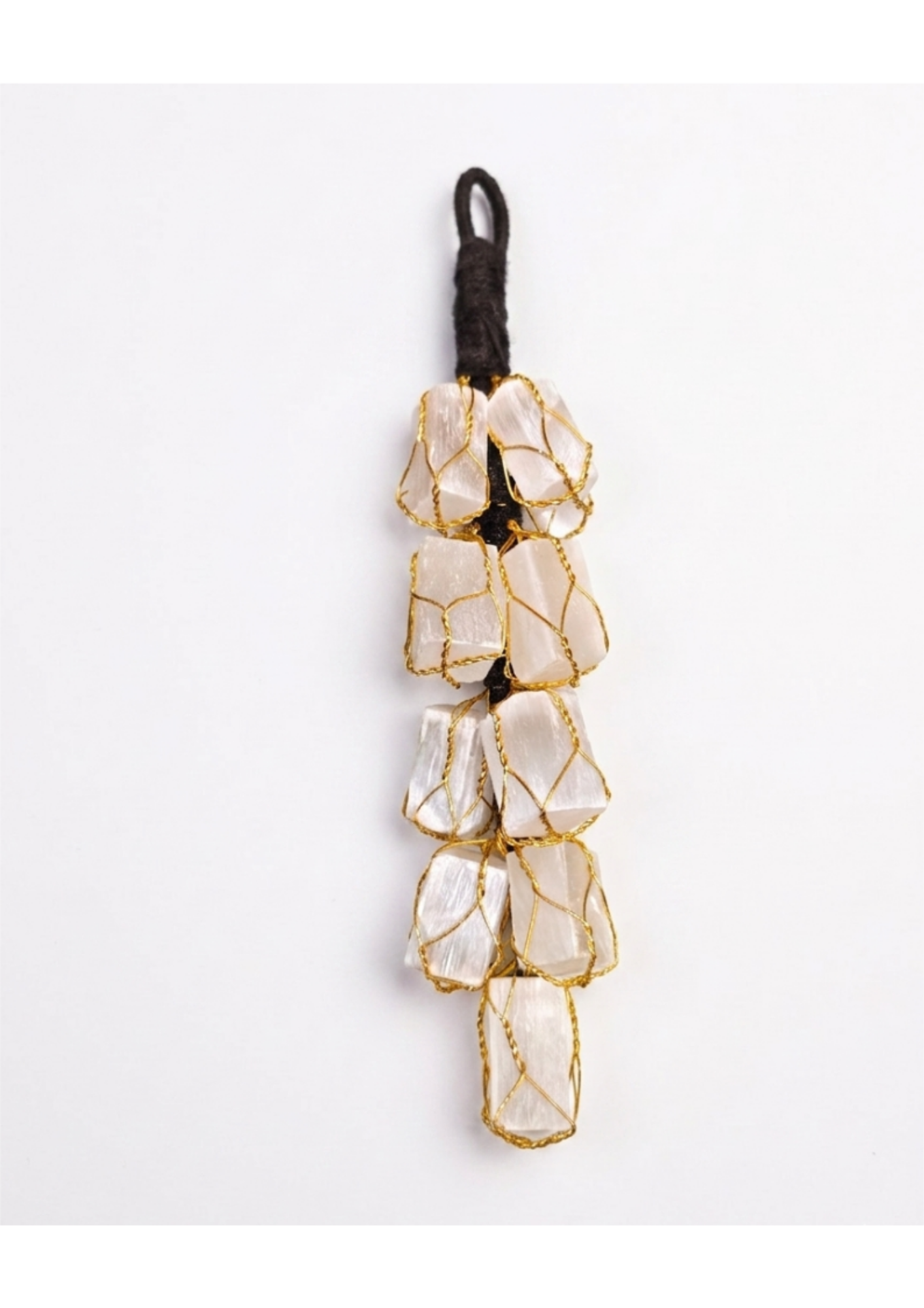 Natural White Selenite Raw Stone Wall Hanging - Aura Cleansing