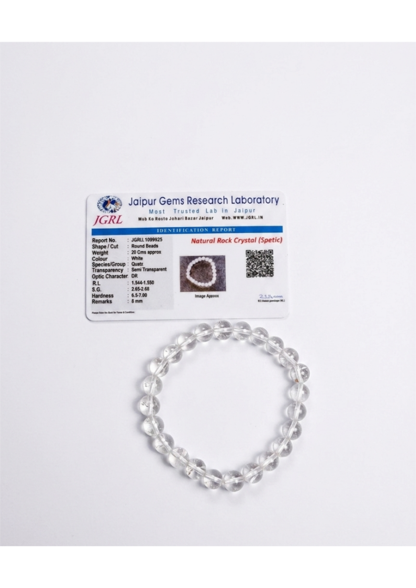 Premium Sphatik (Clear Quartz) Bracelet (8mm) - Master Healer
